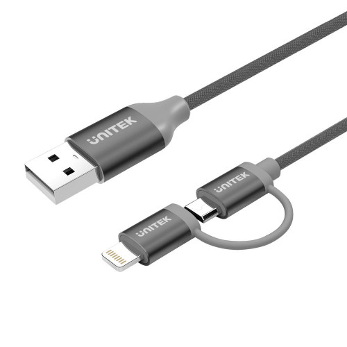 1M, USB to Micro USB Cable + Lightning Adaptor ( with MFI )
